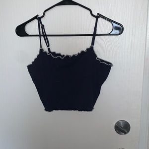 Navy Blue Crop Top